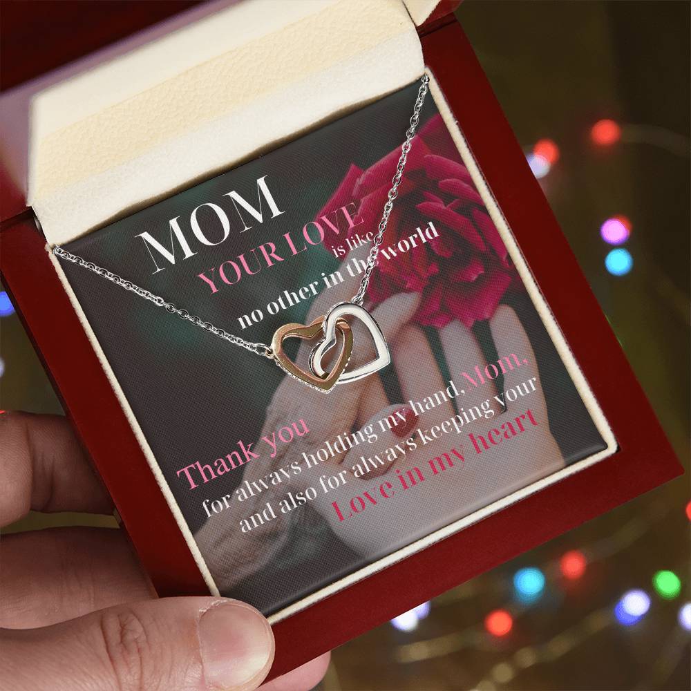 Mom Your Love Is Like No Other In The World Interlocking Hearts Necklace