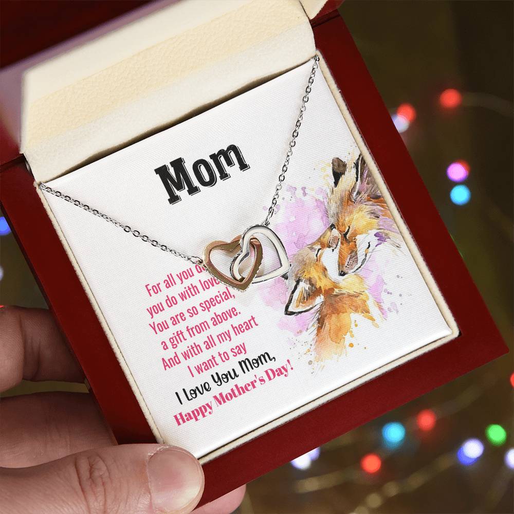 Happy Mothers Day Interlocking Hearts Interlocking Hearts Necklace