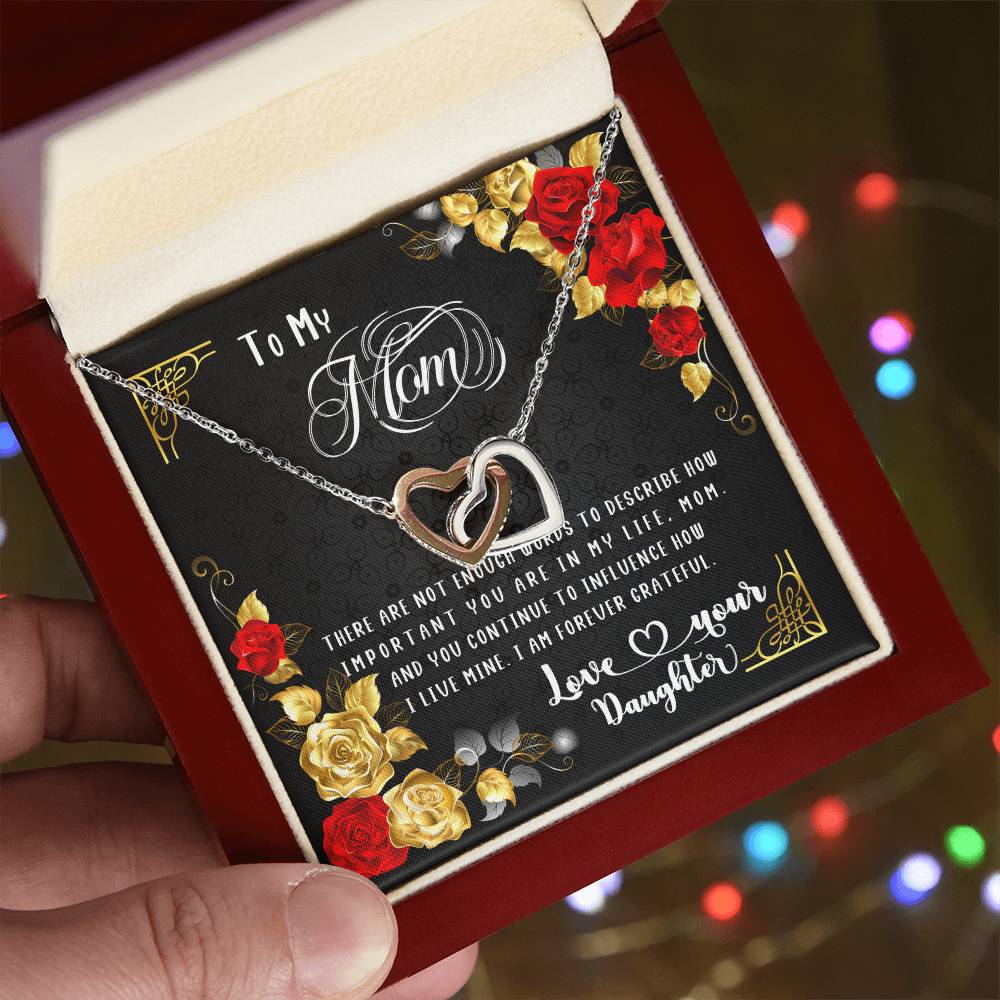 To My Mom - Interlocked Hearts Necklace Set Interlocking Hearts Necklace