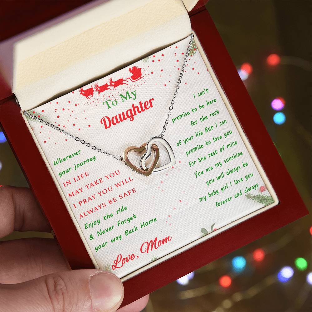 Gift For Daughter - Journey Rest Of Mine Interlocking Hearts Necklace