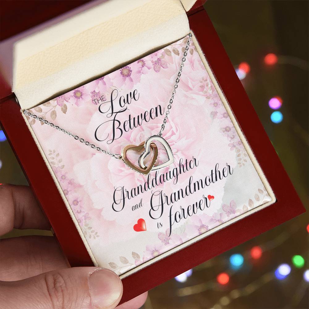 Love Granddaughter Forever. Interlocking Hearts Necklace