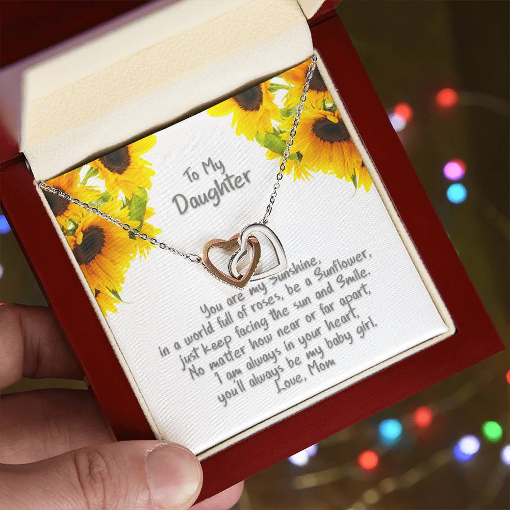 Daughter My Sunshine - Hearts Necklace Interlocking Hearts Necklace