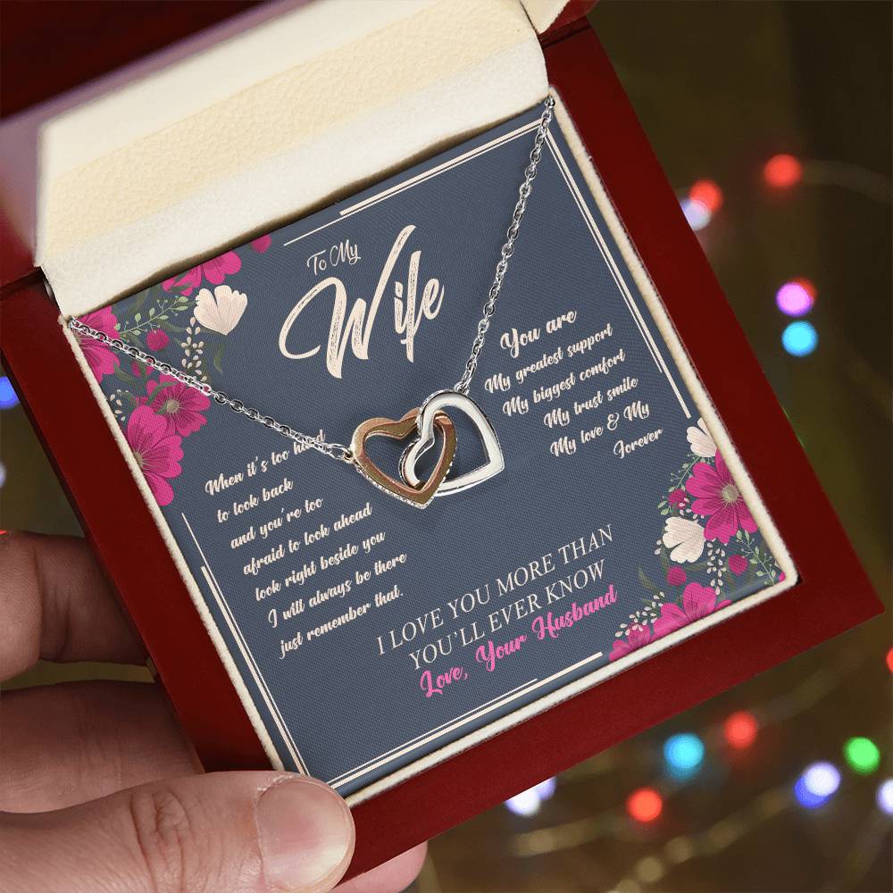 Love Your Husband-My Love & My Forever Onterlocked Hearts Interlocking Hearts Necklace