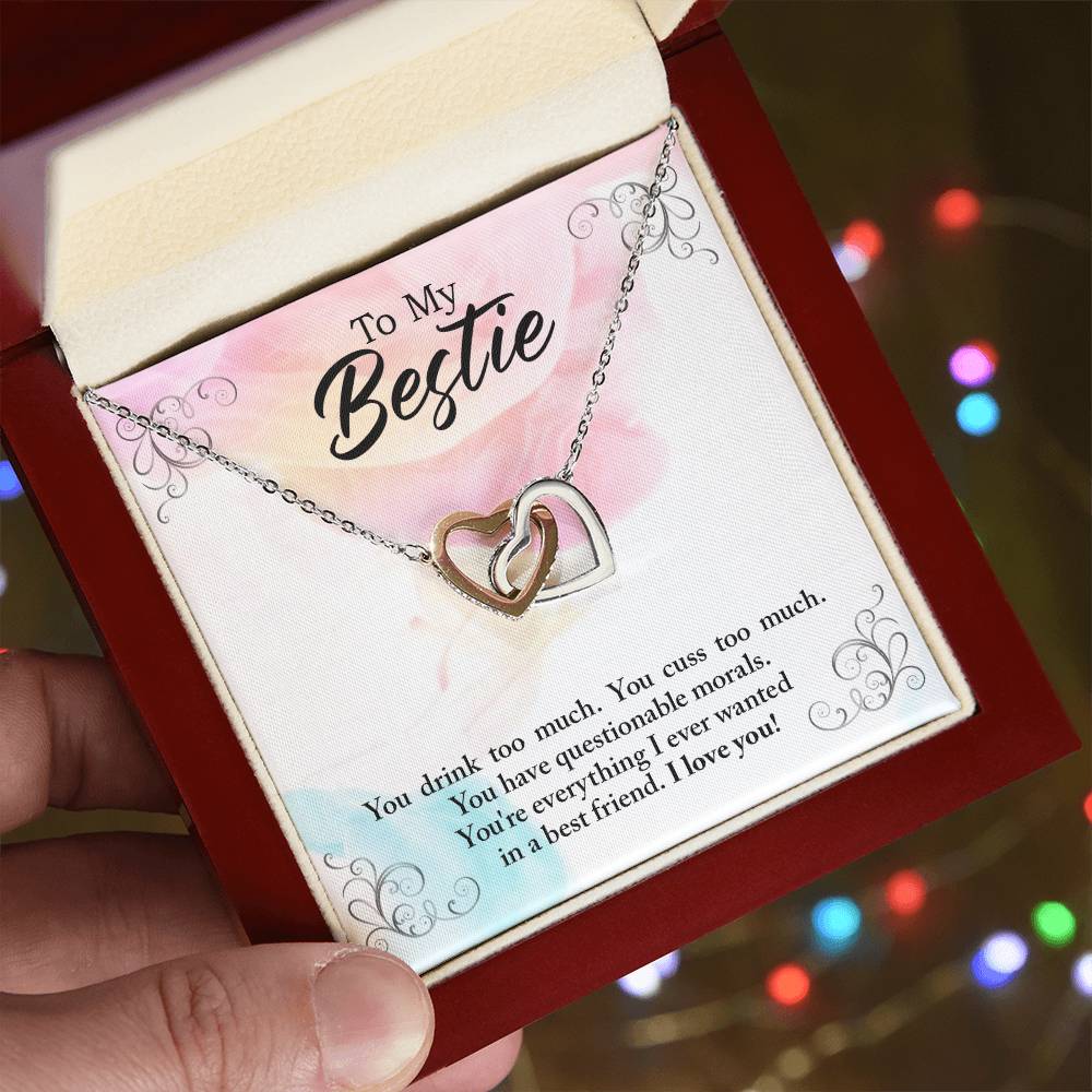 To My Bestie - I Ever Wanted - Interlocking Hearts Necklace