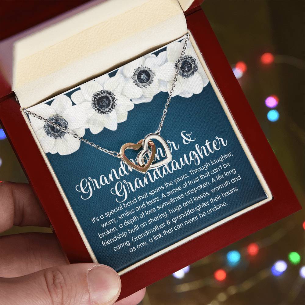 Granddaughter & Grandmother Love Interlocking Heart Necklace Interlocking Hearts Necklace