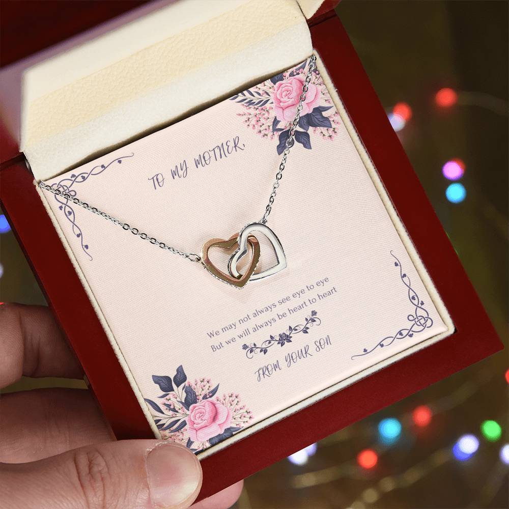 Heart To Heart Never-Ending Love Necklace From Son Interlocking Hearts Necklace
