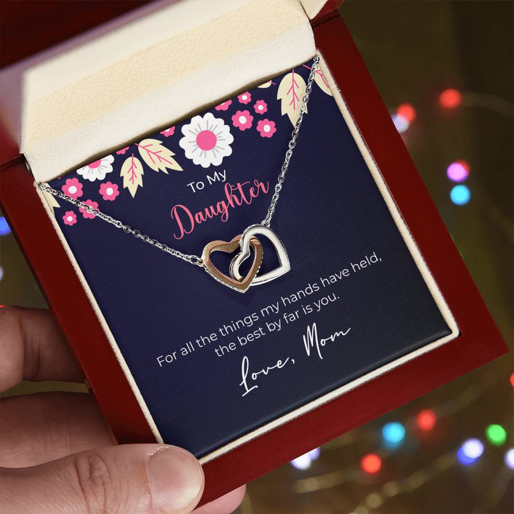 Moonkite Presents - To My Daughter Interlocking Hearts Necklace Mp019