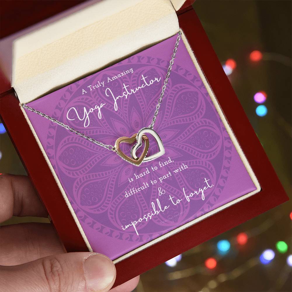 Gift For Yoga Instructor Yoga Instructor Appreciation Gift A Truly Amazing Yoga Instructor Gift Interlocking Hearts Necklace