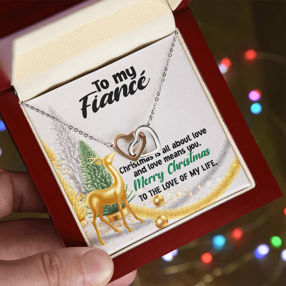To My Fiancé Necklace Jewelry For My Fiancé Sentimental Gifts Necklace For Fiancé Christmas Gifts Necklace Gift Box Message Card Necklace Interlocking Hearts Necklace