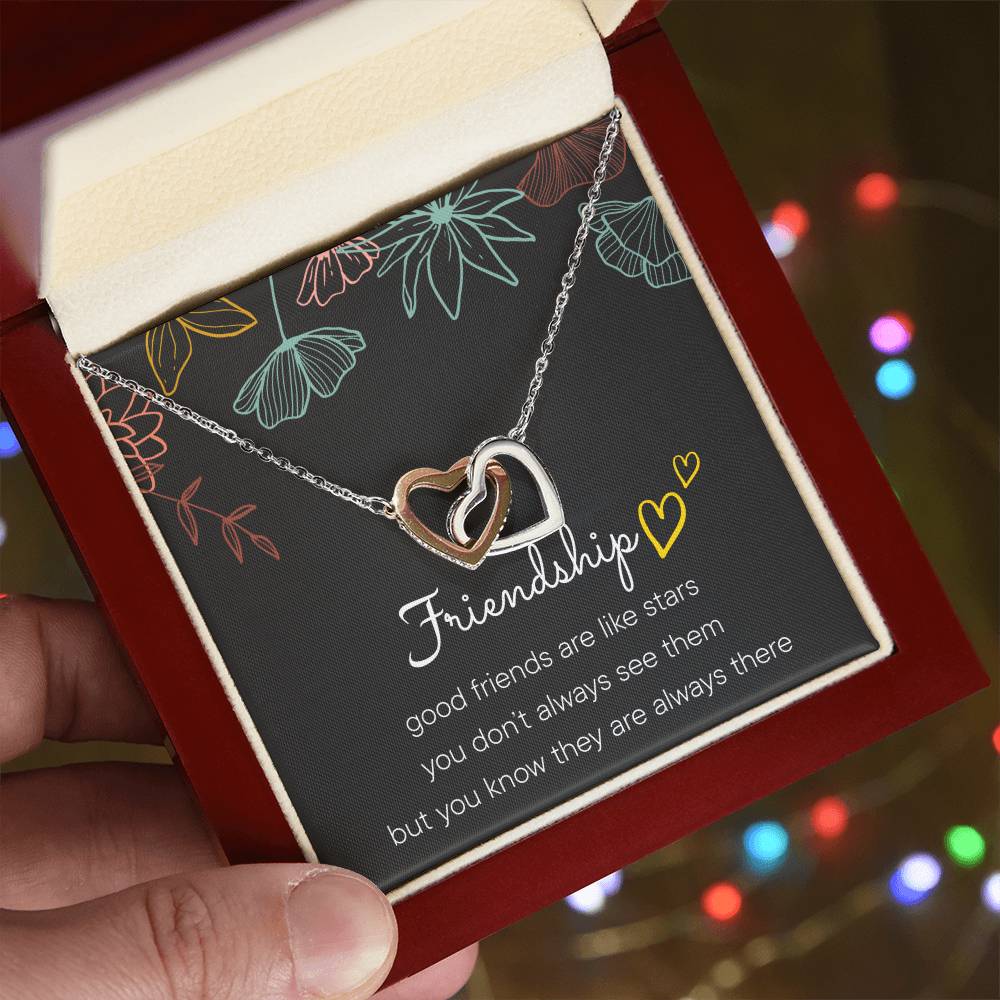 Best Friend Gifts Interlocking Heart Necklace Friendship Necklaces Best Friend Necklaces Friendship Necklaces For Interlocking Hearts Necklace