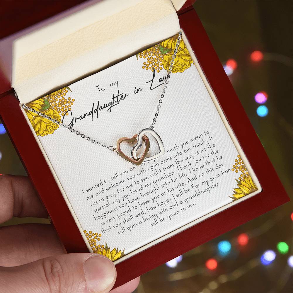 To My Granddaughter-In-Law Gift I Wanted To Tell You Interlocking Hearts Necklace