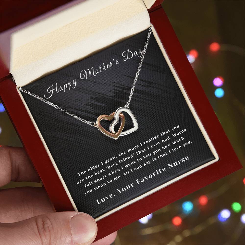 Mother'S Day - Interlocking Hearts - Favorite Nurse Interlocking Hearts Necklace