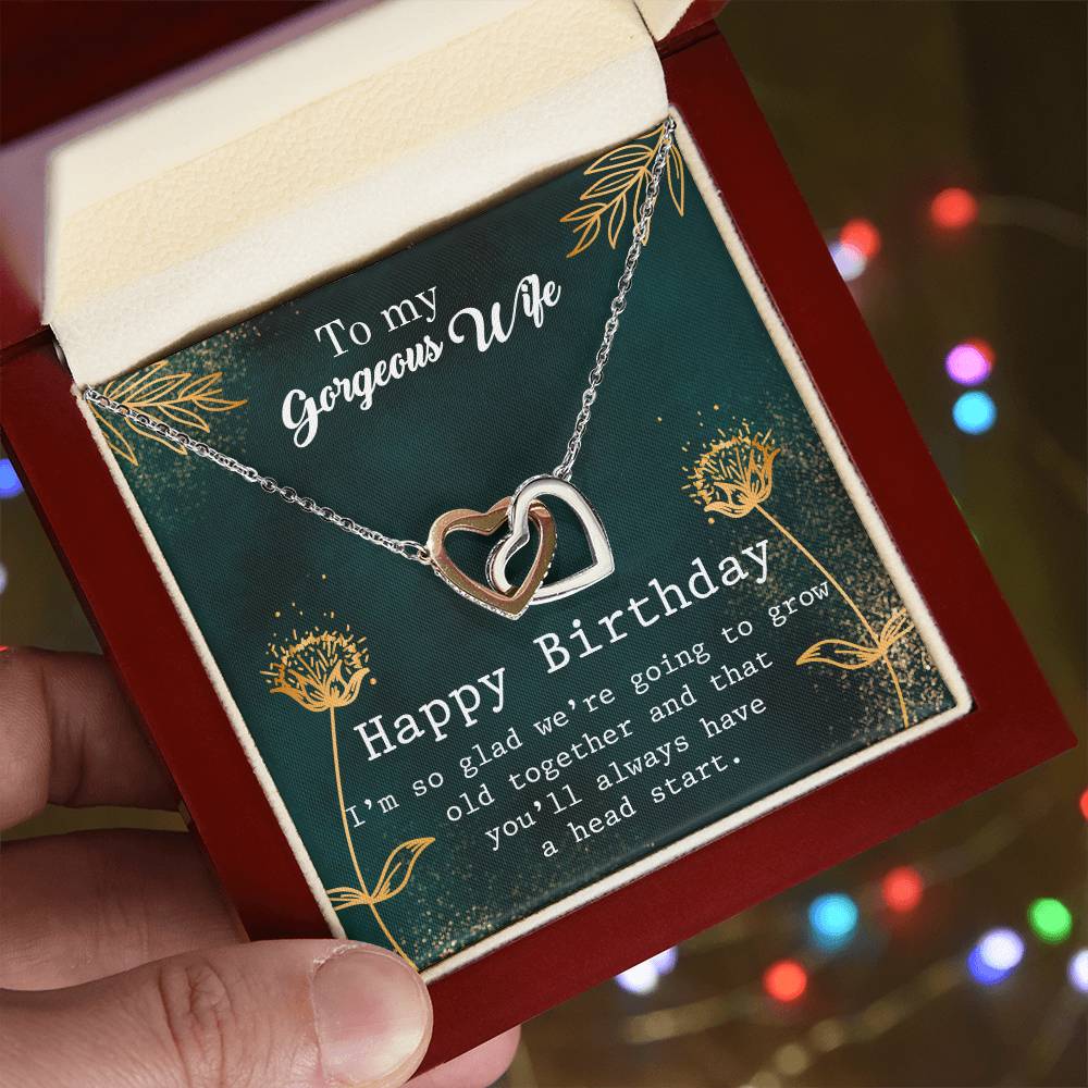 Gift For You My Wife. Interlocking Hearts Necklace