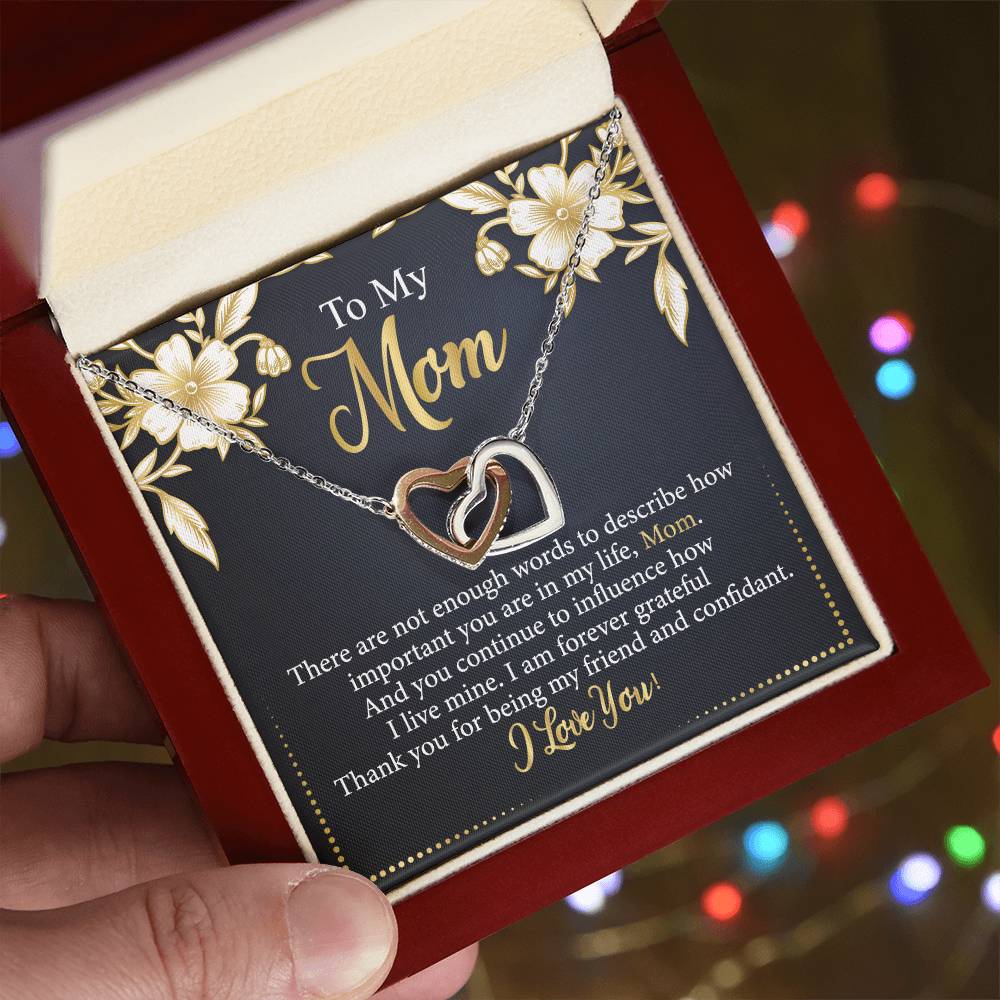 To My Mom Interlocking Hearts Necklace