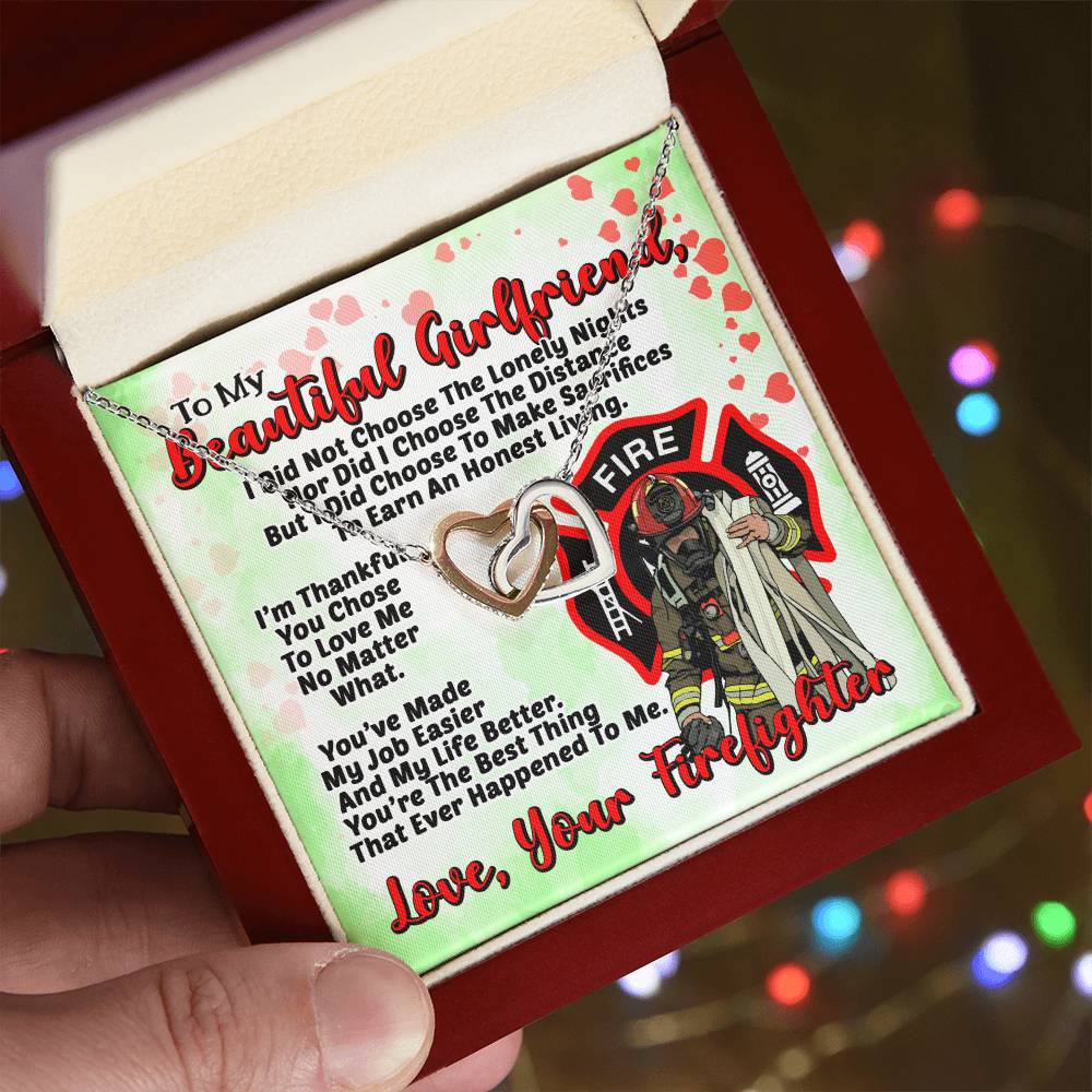 Firefighter'S Girlfriend- Interlocking Heart Necklace Interlocking Hearts Necklace