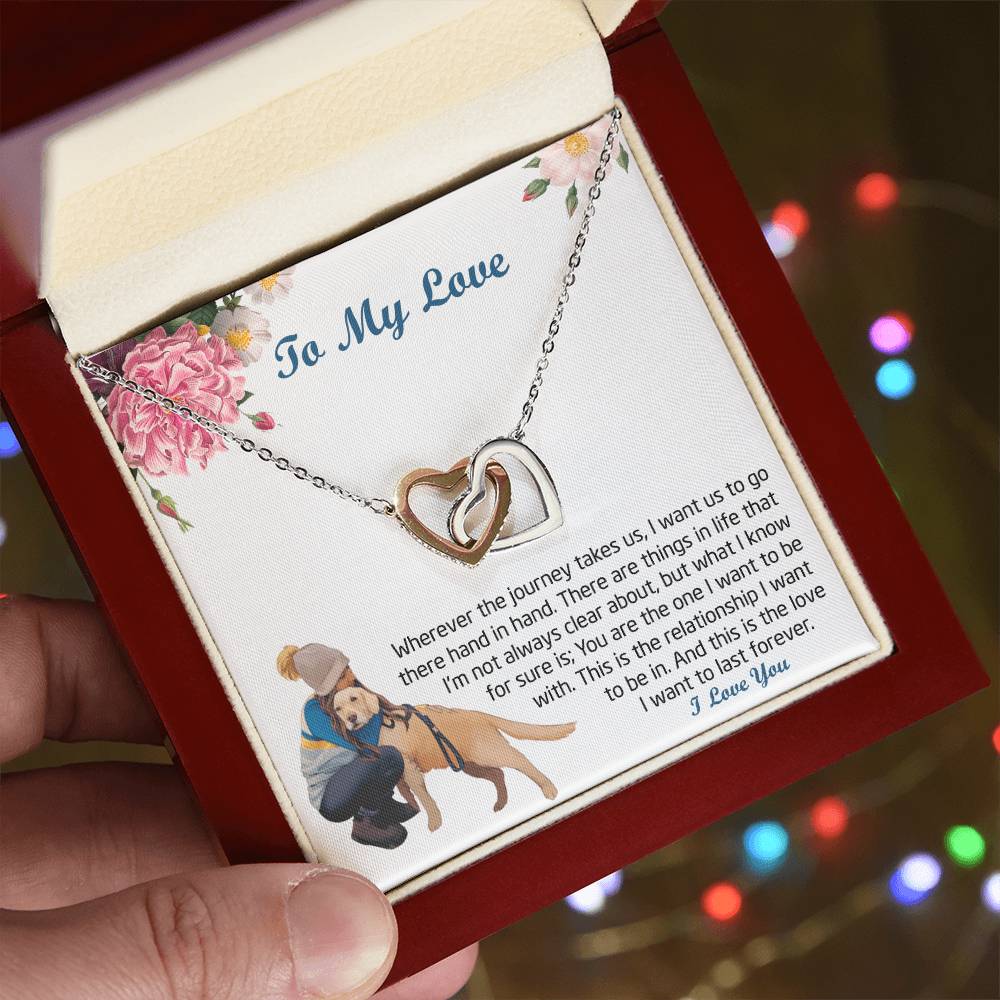 Gift For My Love Love -Necklace Interlocking Hearts Necklace