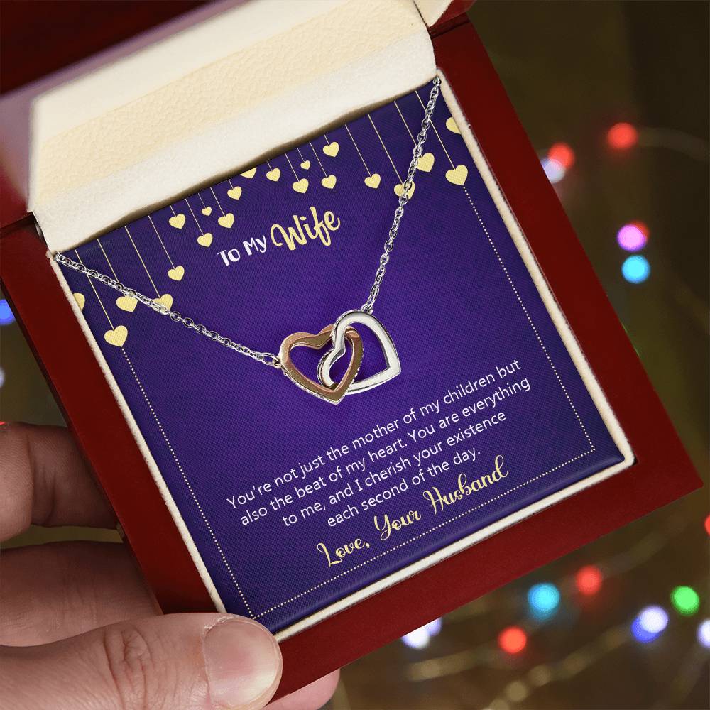 To My Wife Necklace Interlocking Hearts Necklace