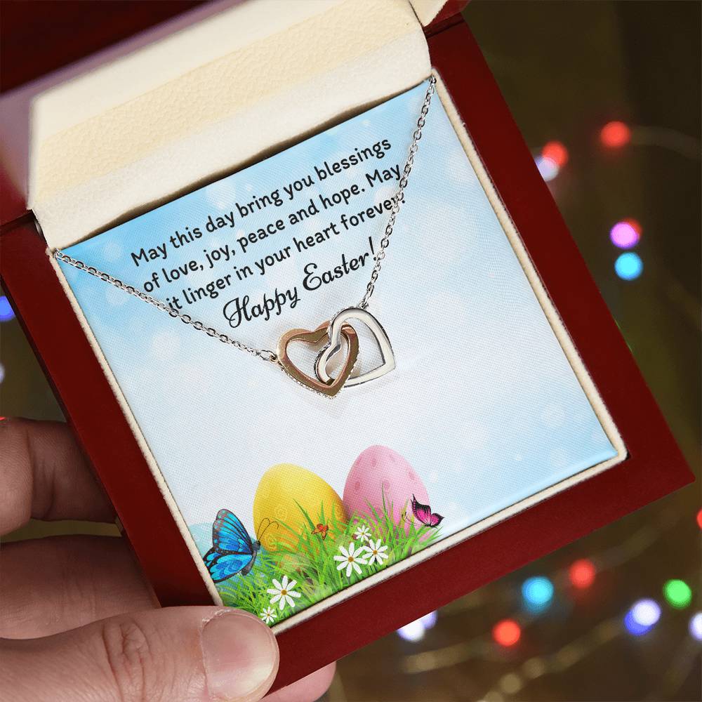 Happy Easter Gifts Interlocking Hearts Necklace