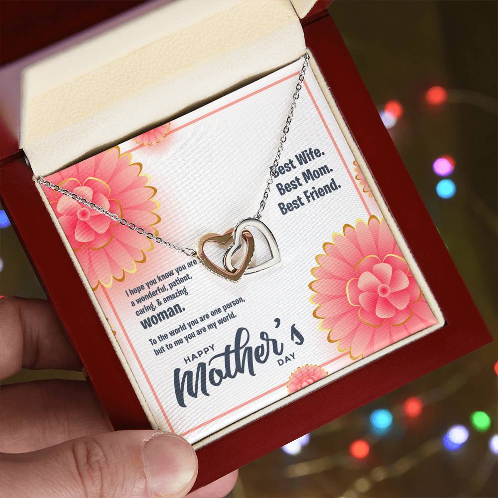 Most Amazing Woman Interlocking Hearts Necklace