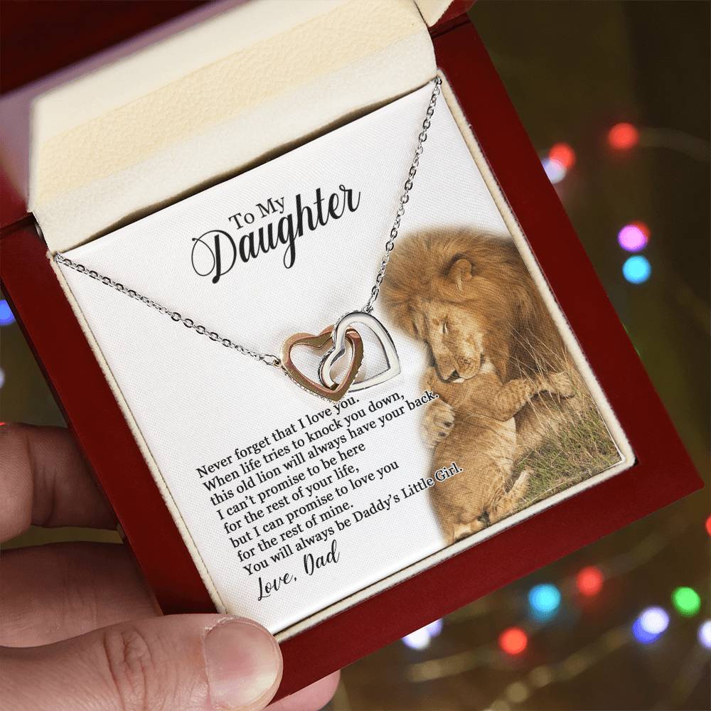 To My Daughter - You Will Always Be Daddy'S Little Girl - Necklace Mb Interlocking Hearts Necklace