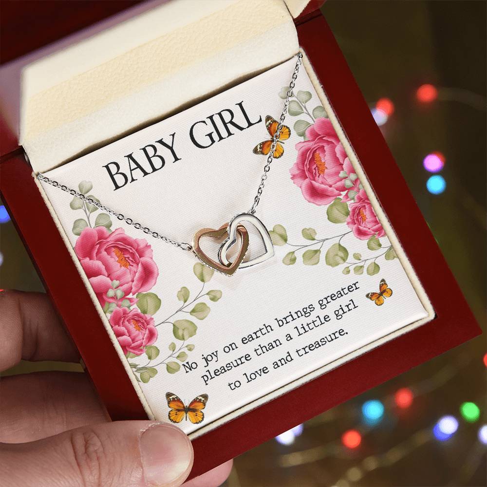 Mom To Be Gift Necklace It'S A Girl Necklace Gift New Baby Girl Gift For Mom It'S A Girl Jewelry Interlocking Hearts Necklace