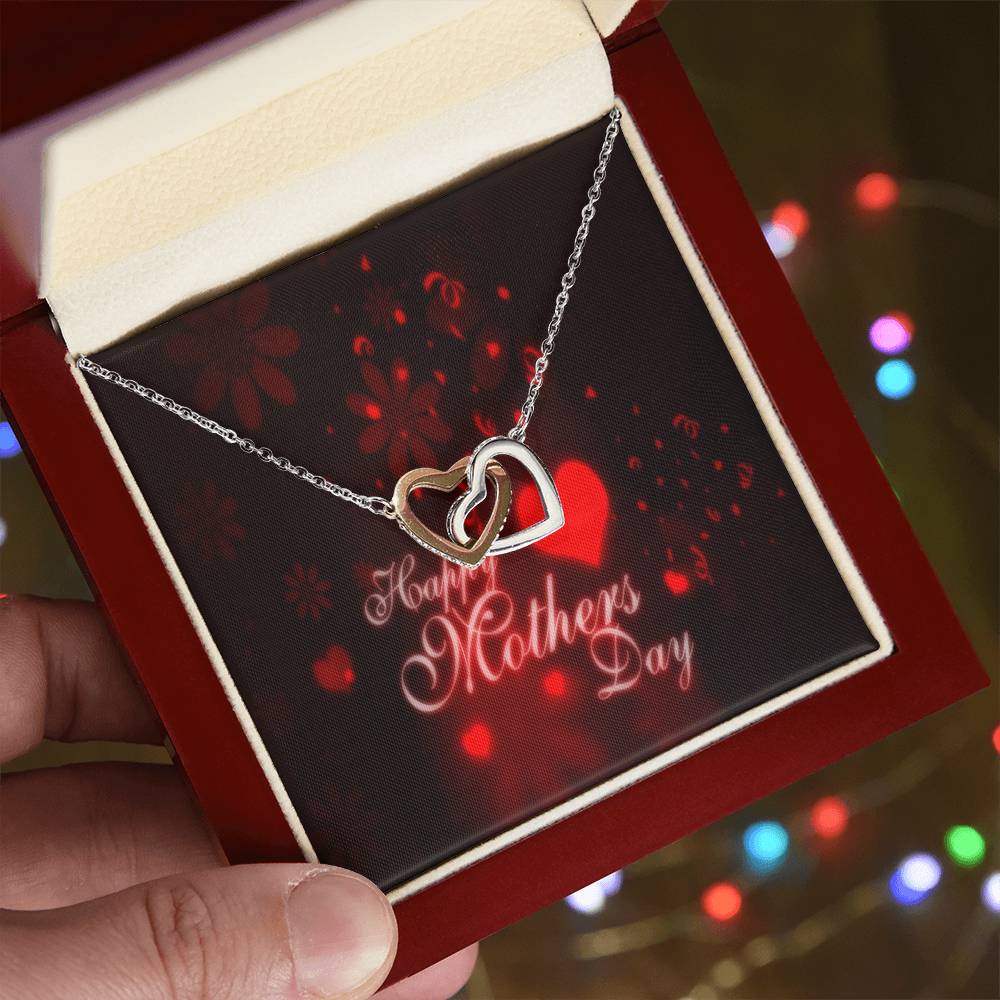 To My Gorgeous Mother Interlocking Hearts Necklace