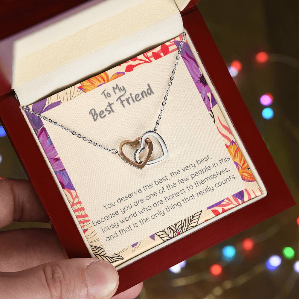 Best Friend Frida Kahlo Quote Inspirational Cz Necklace Interlocking Hearts Necklace