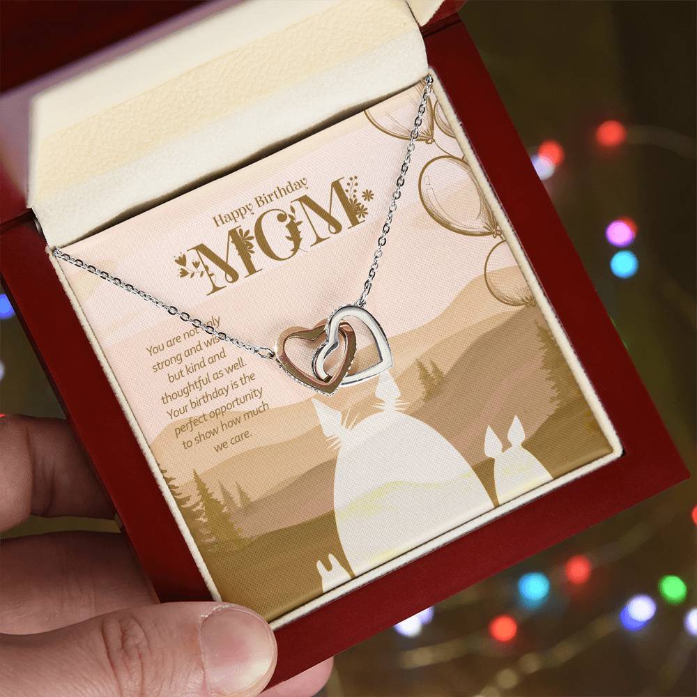 My Strong And Wise Mother - Interlocking Hearts Necklace