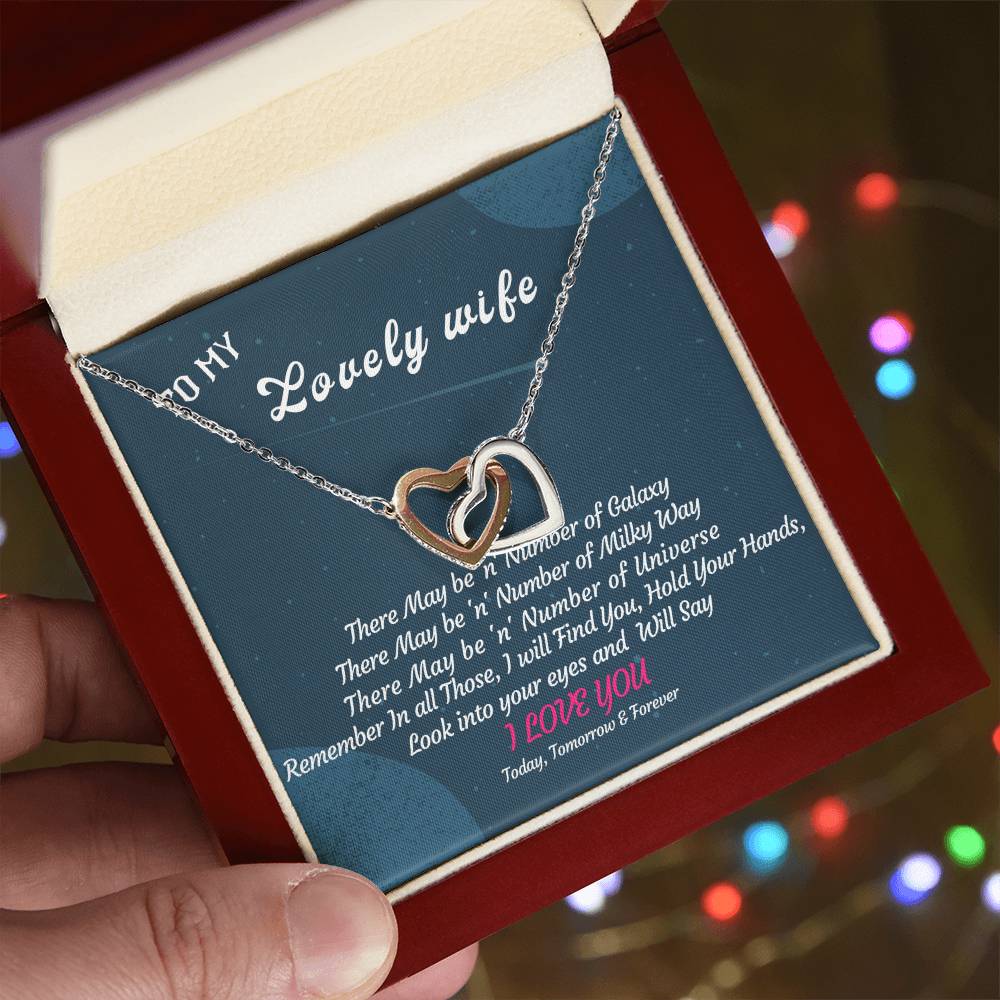 Love Of Galaxy Interlocking Hearts Necklace