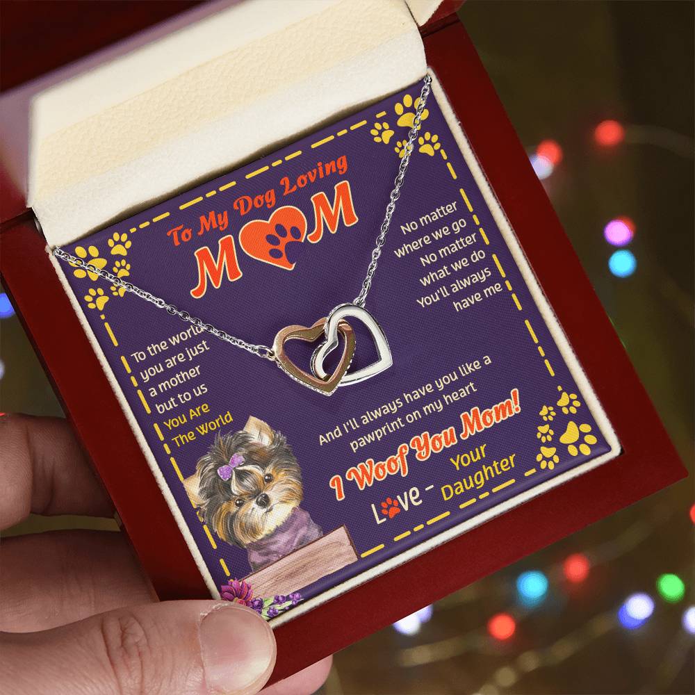 To My Wife - You Are The World - Necklace Interlocking Hearts Necklace