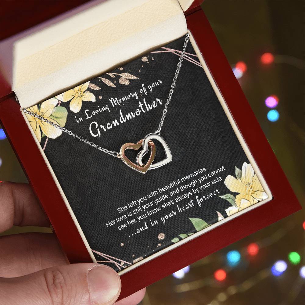 Sympathy Gift Loss Of Grandmother Condolence Twin Hearts Necklace Interlocking Hearts Necklace