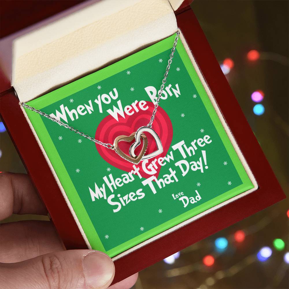 My Heart Grew Three Sizes Interlocking Hearts Necklace