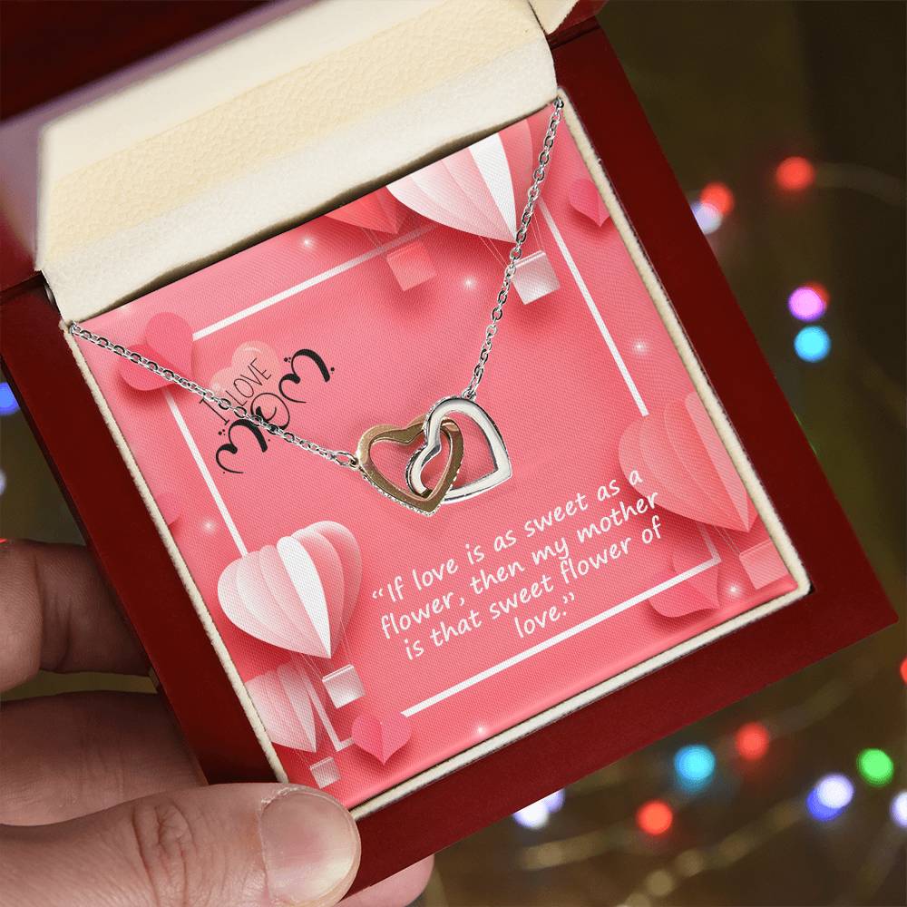I Love My Mom Very Much Happy Mothers Day Interlocking Hearts Necklace