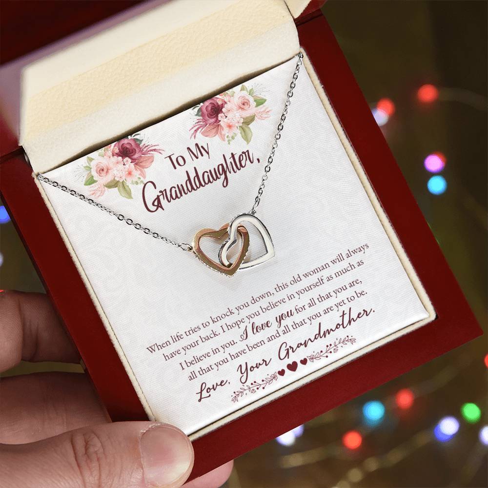 Collection Granddaughter - I Will Always Have Your Back - Interlocking Hearts Necklace