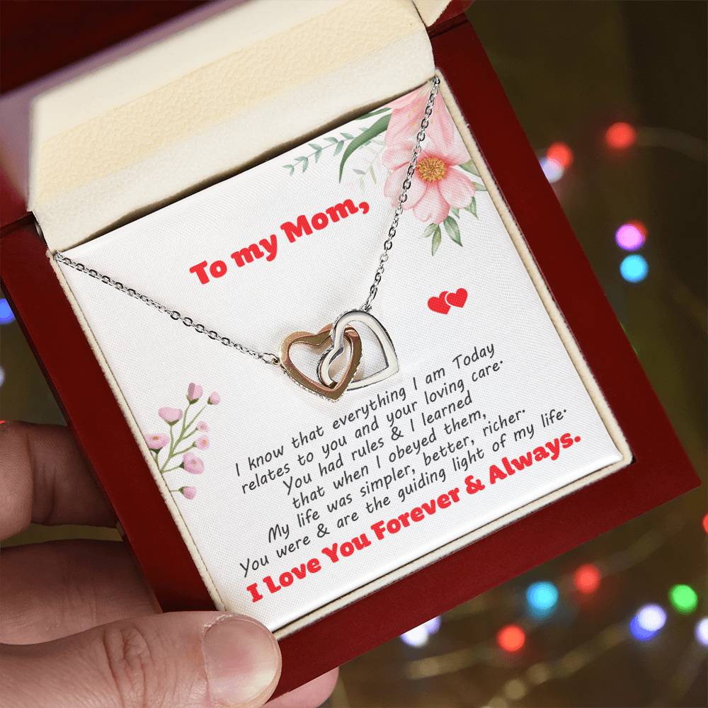 Gift For Mom - Interlocking Hearts Necklace