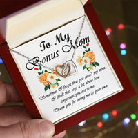 To My Bonus Mom Interlocking Hearts Necklace