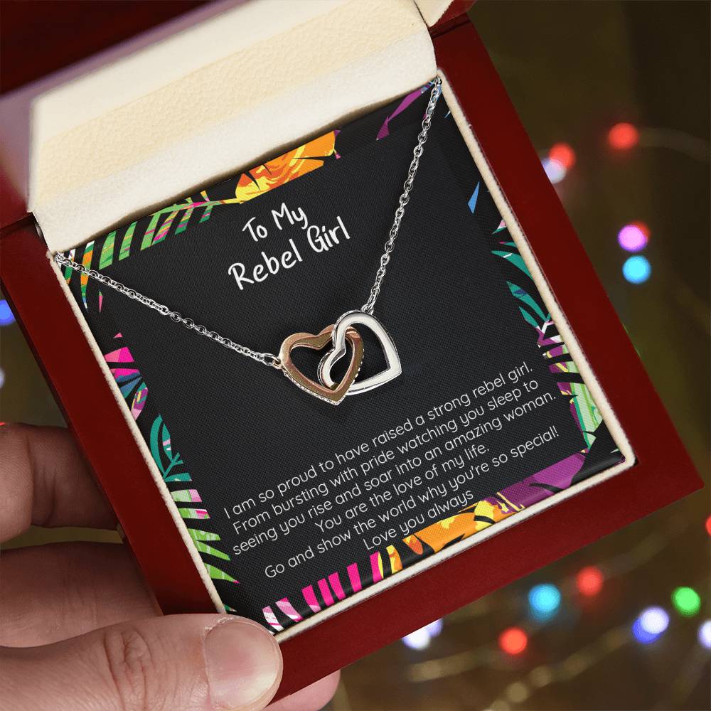 My Rebel Girl Necklace Hearts Locked Interlocking Hearts Necklace