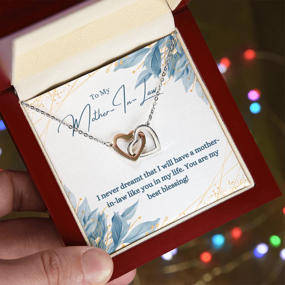 To Mother In Law - Love Knot Necklace For Gift Interlocking Hearts Necklace