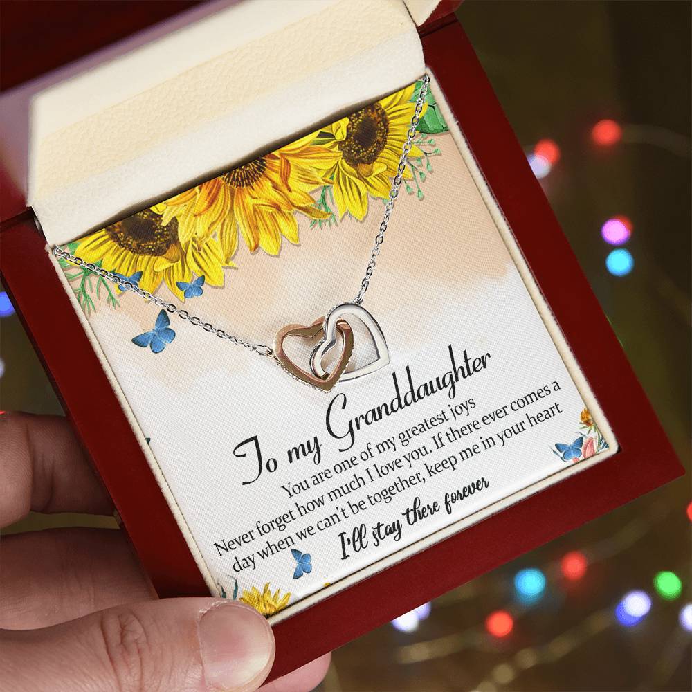 To My Granddaughter Interlocking Hearts Necklace Message Card