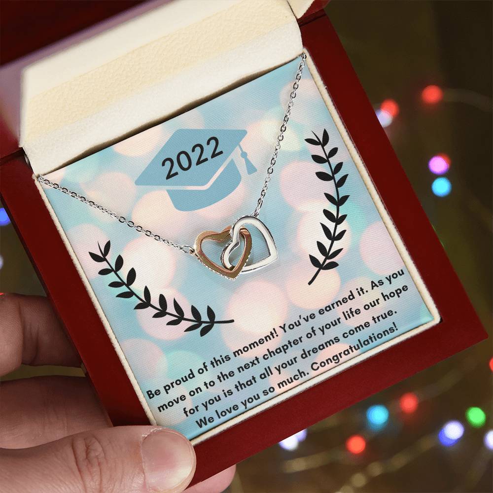 Graduation Interlocking Hearts Necklace