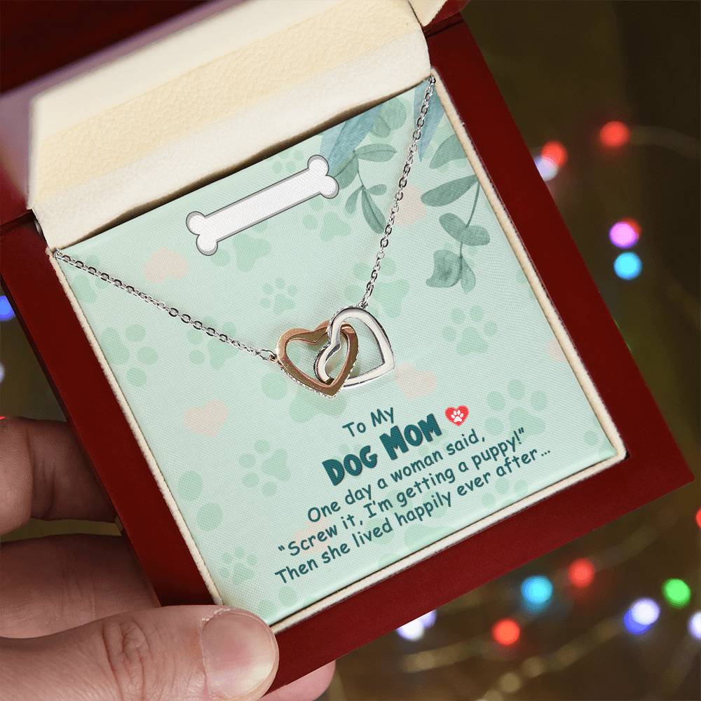 Interlocking Hearts Necklace To My Dog Mom One Day