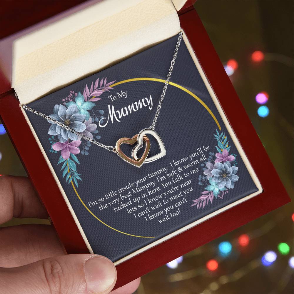 To My Mummy - From Your Tummy - Pregnancy Gift - Mother'S Day Gift - Luxury Necklace Interlocking Hearts Necklace
