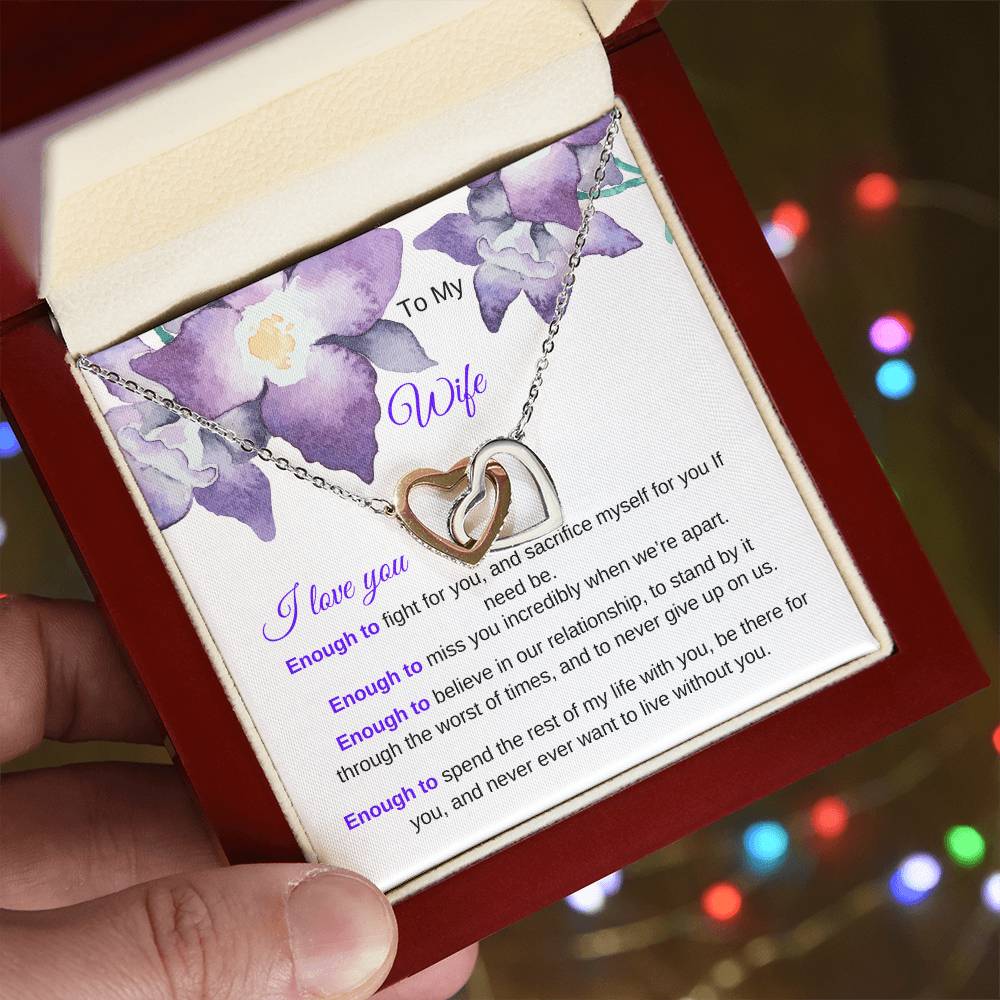 I Love You Enough Necklace Interlocking Hearts Necklace