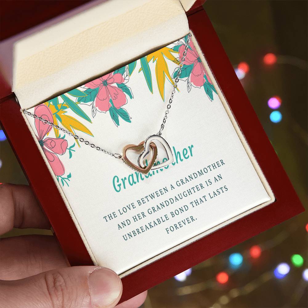 Grandmother Necklace Grandmother Gift Family Necklace Linked Hearts 14Kt Gold Filled Rose Sterling Silver Interlocking Hearts Necklace