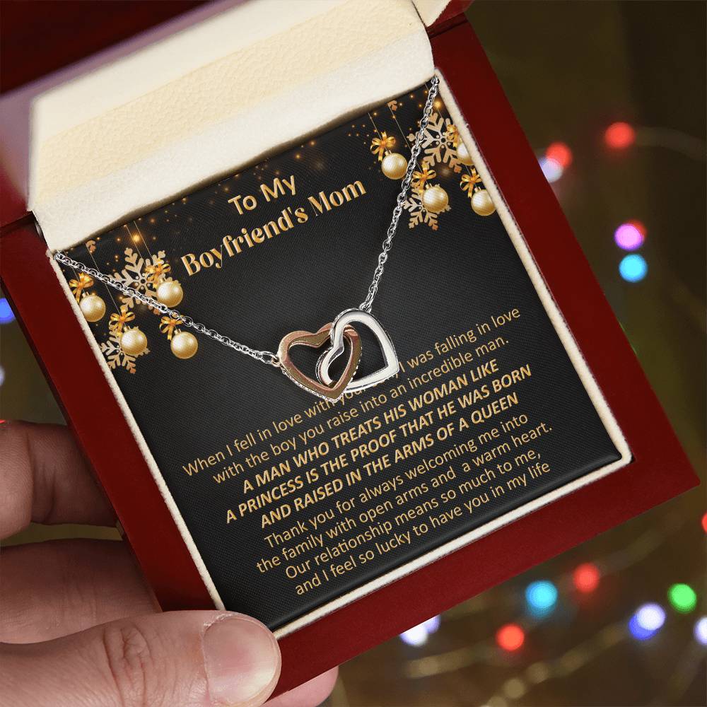 Gift For Boyfriend'S Mom Christmas - Welcome Me - Interlocking Interlocking Hearts Necklace