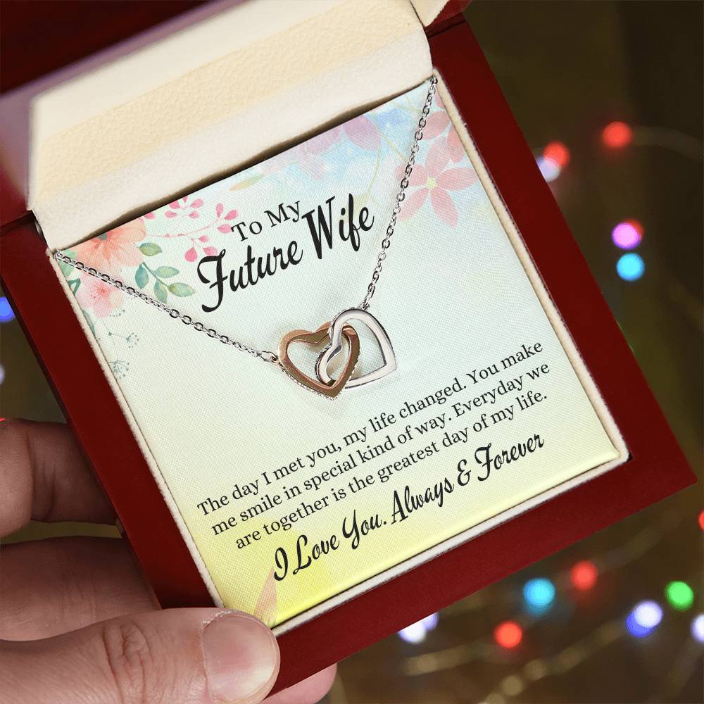 Best Gift For Future Wife Interlocking Hearts Necklace