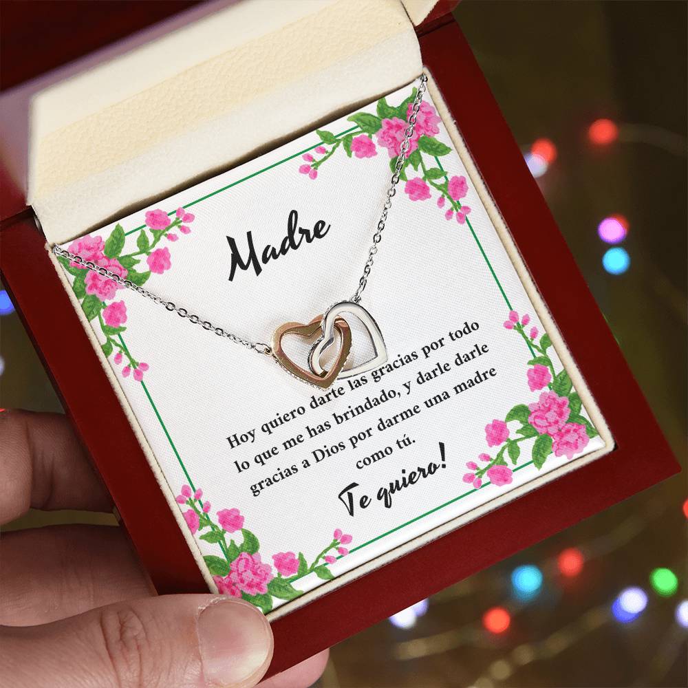 Madre Hoy Quiero Darte Las Gracias Por Todo Lo Que Me Has Brindado Interlocking Hearts Necklace