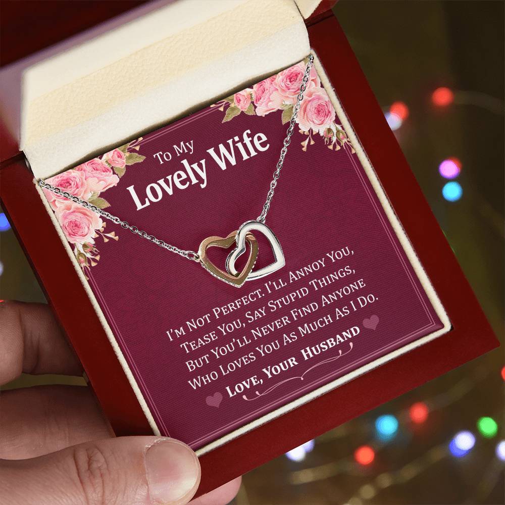 Perfect Gift For Wife Interlocking Hearts Necklace