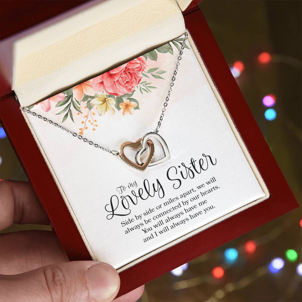 Interlocking Hearts - To Sister Interlocking Hearts Necklace