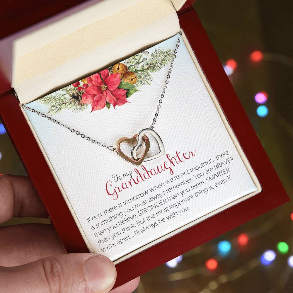 To My Granddaughter Interlocking Hearts Necklace